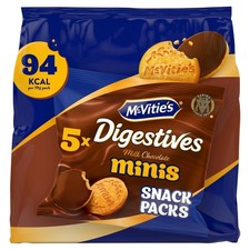 McVitie s Digestives 5 Milk Chocolate Minis Snack Packs 95 g (Pack of 1)