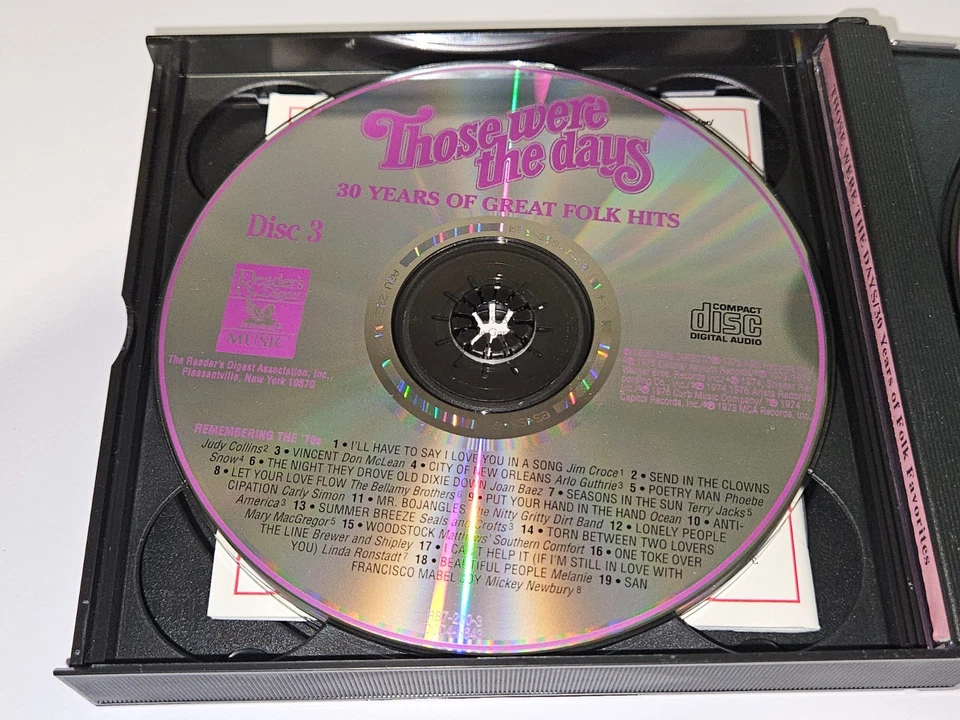 Those Were the Days 30 Years of Great Folk Hits 4-Disc CD Box Set Readers Digest Foto 4 de 4
