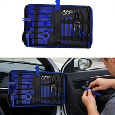 19 Auto Trim Removal Tool Kit Car Panel Door Dashboard Fastener Remover Pry Set