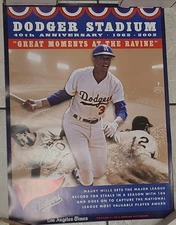 Maury Wills 2002 SGA Poster 18x24" LA Dodgers Stadium 40th Anniversary Series