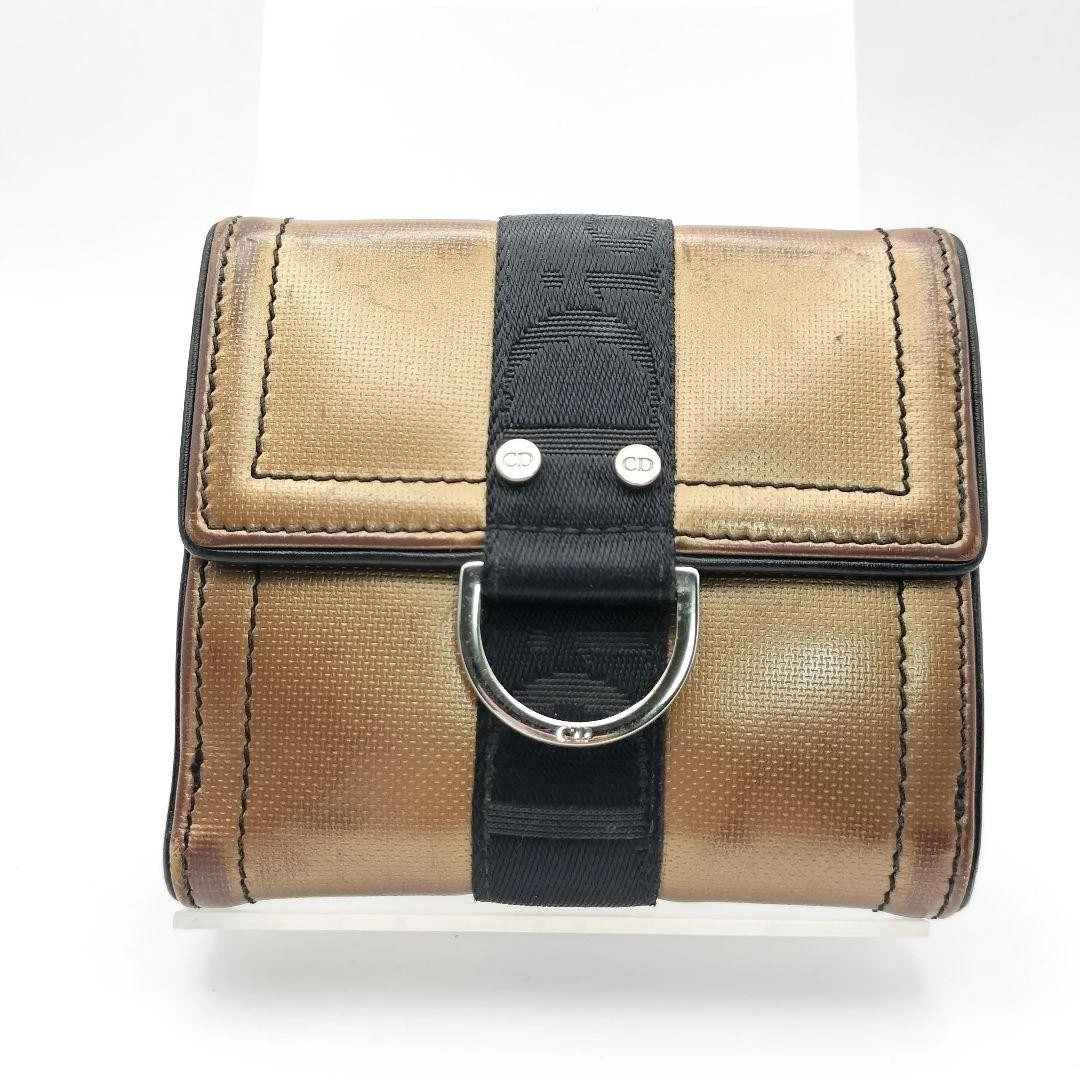 Portefeuille pliant Christian Dior Trotter marron