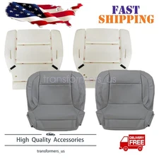 For 14-19 Chevy Silverado 2500 3500 Front Bottom Seat Cover Dark Gray & Foam Pad
