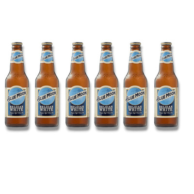 6 Flaschen Molson Coors Blue Moon Belgian White Beer 0,33l.