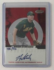 2005 TOPPS BASEBALL FINEST BRIAN STAVISKY /970 #141 AUTO RC OAKLAND ATHLETICS