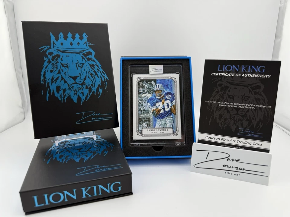 Tarjeta coleccionable Barry Sanders Detroit Lions "Lion King" Foto 3 de 3