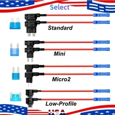 Blade Fuse Tap Standard Mini Micro2 Low-Profile Blade Adapter Kit USA