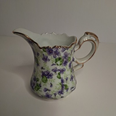 Lefton Vintage Violets Pitcher Or Creamer NE661V