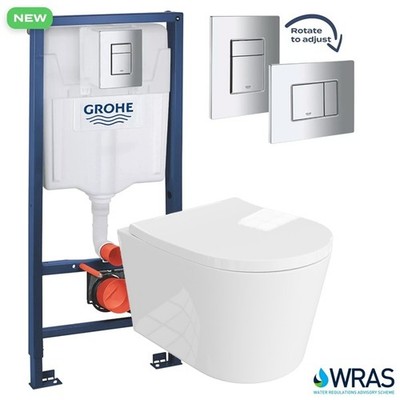 Tornado Vortex System WC Soft Close Sitz & Grohe Rahmen Unterputz Spülkasten 1.1