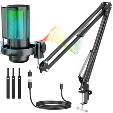 USB Kondensator Mikrofon Kit 192kHz/24Bit Gaming Mikrofon für Streaming, Podc...