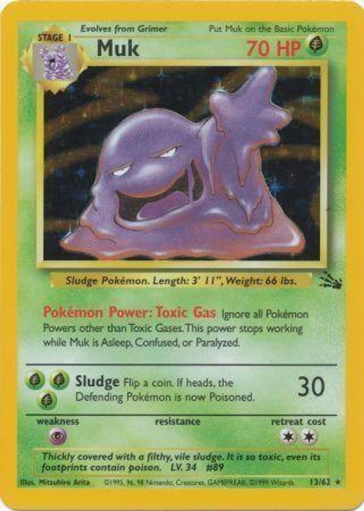 Muk (13) FO Unlimited Holofoil - 13/62 MP Pokemon TCG