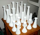 White Milk Glass Milkglass Bud Flower 1 to 10 Vases a Lot Styles Sizes Wedding