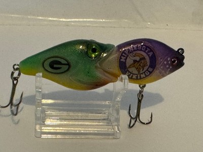 Custom Painted Pacman Rivalry Bait Packers vs Vikings Fishing Lure