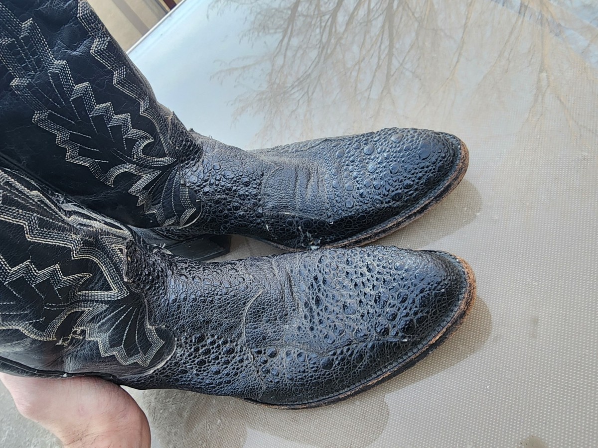 11D 🔥🐸 DAN POST EXOTIC BULLFROG VINTAGE COWBOY WESTERN BOOTS