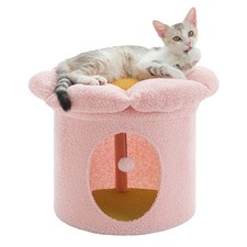 Cat Beds for Indoor Cats Small Cute Cat Tree House with Removable Flower Cat ...