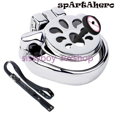 Silicone tube Flat Metal Chastity Cage Lock Ring For Abstinence Restrain Device