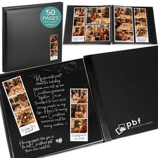 Scrapbook Photo Album 12x12 Guest Book Insert Black Pages Plastic Sleeves