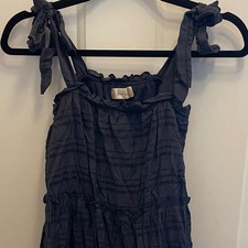 Altar'd State Navy Blue Hallie Tiered Mini Dress Tie Shoulder Ruffle XS