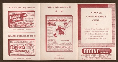 Regent Theater Handbill Flyer Advertisement Vintage 1964 Avalon Annette Sinatra