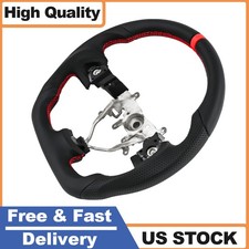 For 2008-2014 Subaru Impreza Wrx Sti Steering Wheel Full Leather Flat Bottom For 2008-2014 Subaru Impreza Wrx Sti Steering Wheel Full Leather Flat Bottom