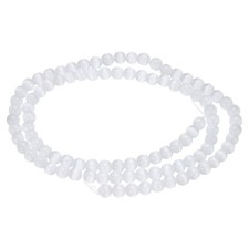 98pcs Cream White Cat's Eye Stone Beads 4mm Round Crystal Loose Bead