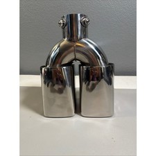 Dual Square Exhaust Tips 2.5 Inlet 3.4 Outlet 9.5 Length - Threaded Rolled Dual Square Exhaust Tips 2.5 Inlet 3.4 Outlet 9.5 Length - Threaded Rolled