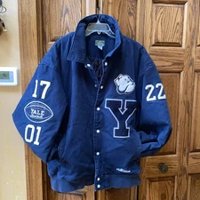 Stall & Dean Ivy League Sz 5XL YALE Canvas Varsity Football Jacket
