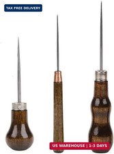 3 Pack Scratch Awl Tool with Wooden Handle Gourd Shape Pin Punching for L