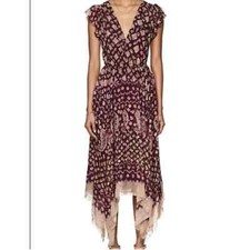 ULLA JOHNSON Aurelie SILK Blend Dress Purple 0