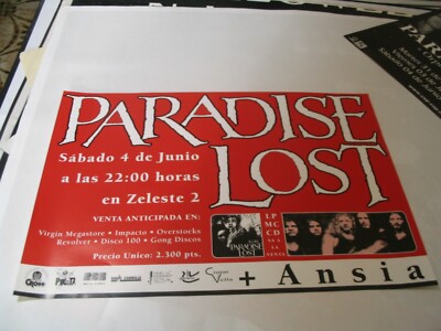 PARADISE LOST + ANSIA ORIGINAL POSTER TOUR 1994 BARCELONA SPAIN 13X18'' 