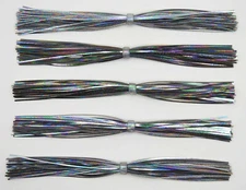 5 Hand Made Silicone Spinnerbait Skirts(Black Rainbow Glimmer)-Bass Fishing-NEW