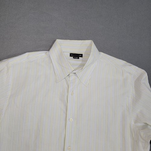 Club Monaco Button Down Shirt Size Medium Blue Striped L/S - Picture 4 of 8
