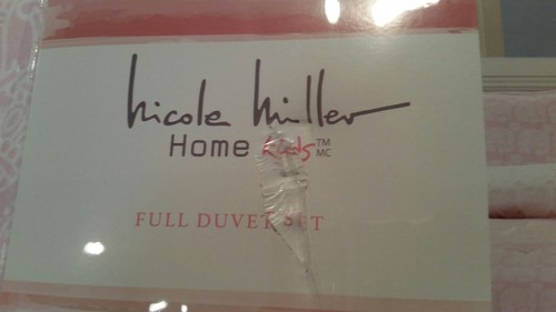 *NEW* Nicole Miller Home Kids Full 3 Pc Elephant Hearts Duvet Set Polyester Soft - Picture 5 of 5