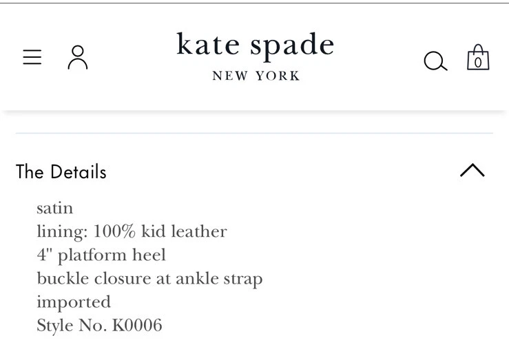 Sandali da sposa Kate Spade con fiocco nuovi taglia 9B made in Vietnam ??