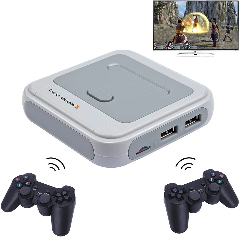 Spielkonsole Retro für TV Super Console X HDMI 2 Controller  70.000+ Spiele