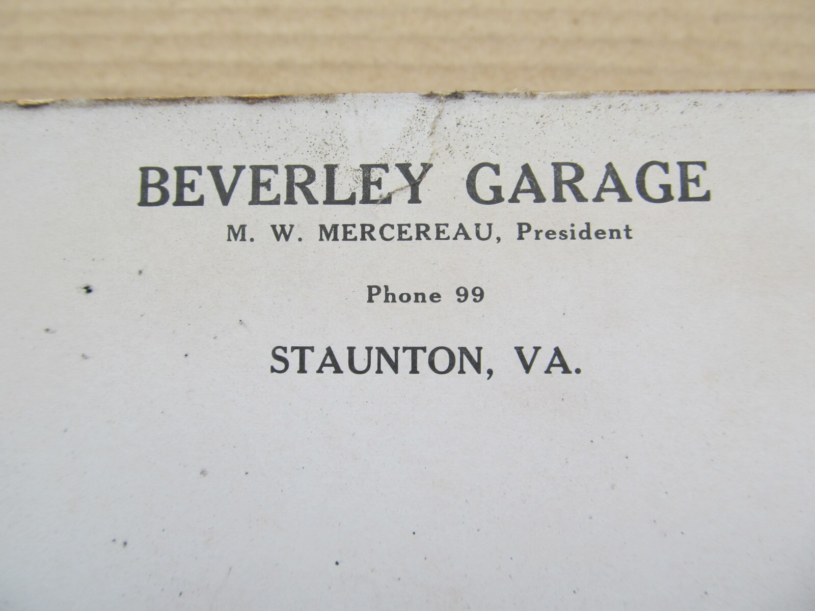 1916 Studebaker Advertising Card Letter Beverley Garage Staunton VA