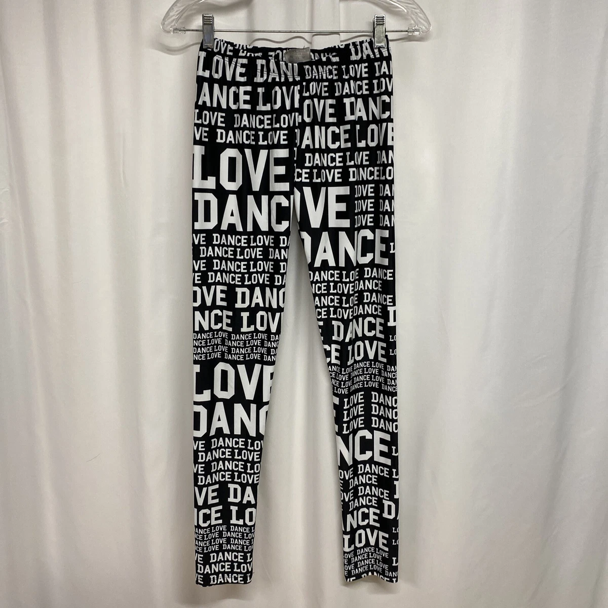 Alexandra Adult Medium Dance Pants Legging LOVE DANCE Black White | eBay