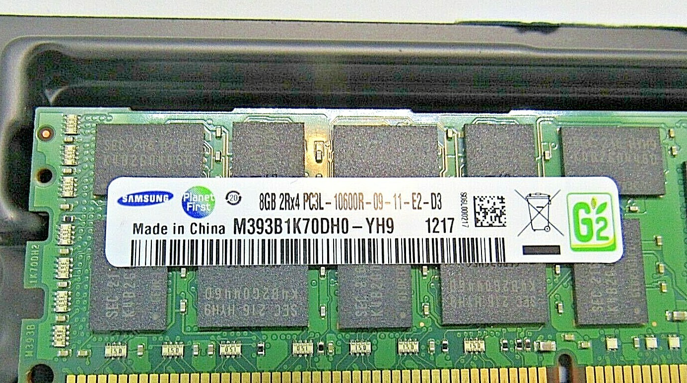 как выглядит Samsung 5 8GB 2RX4 PC3L-10600R-09-11-E2-D3 ECC REGISTERED DDR3 Lot of 5 фото