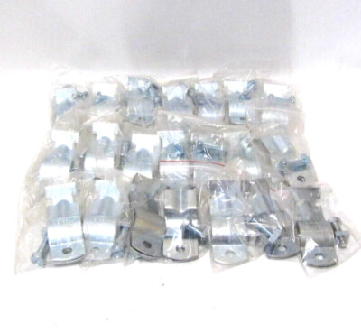 (LOT OF 21, NEW)   1-1/4'' Rigid Steel Conduit Stand-off Pipe Clamps P3413 #A6-4