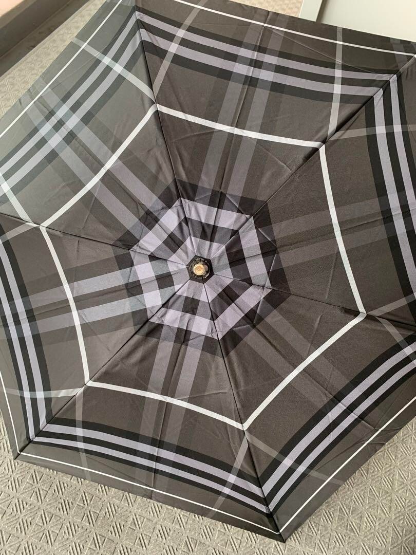 Burberrys Folding Umbrella Nova Check Gray Black Accessory