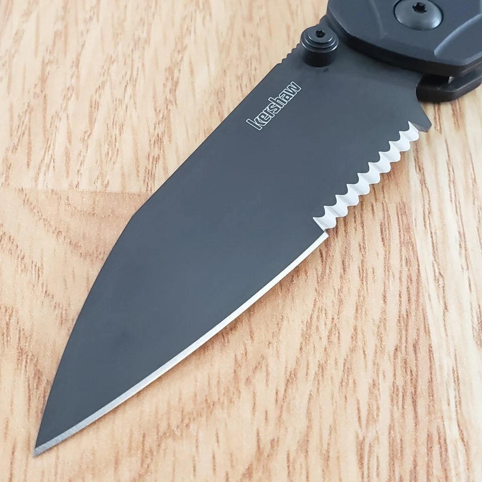 Faca dobrável Kershaw Bel 3,13" parte serrilhada CPM-MagnaCut lâmina de aço alumínio - Imagem 4 de 4