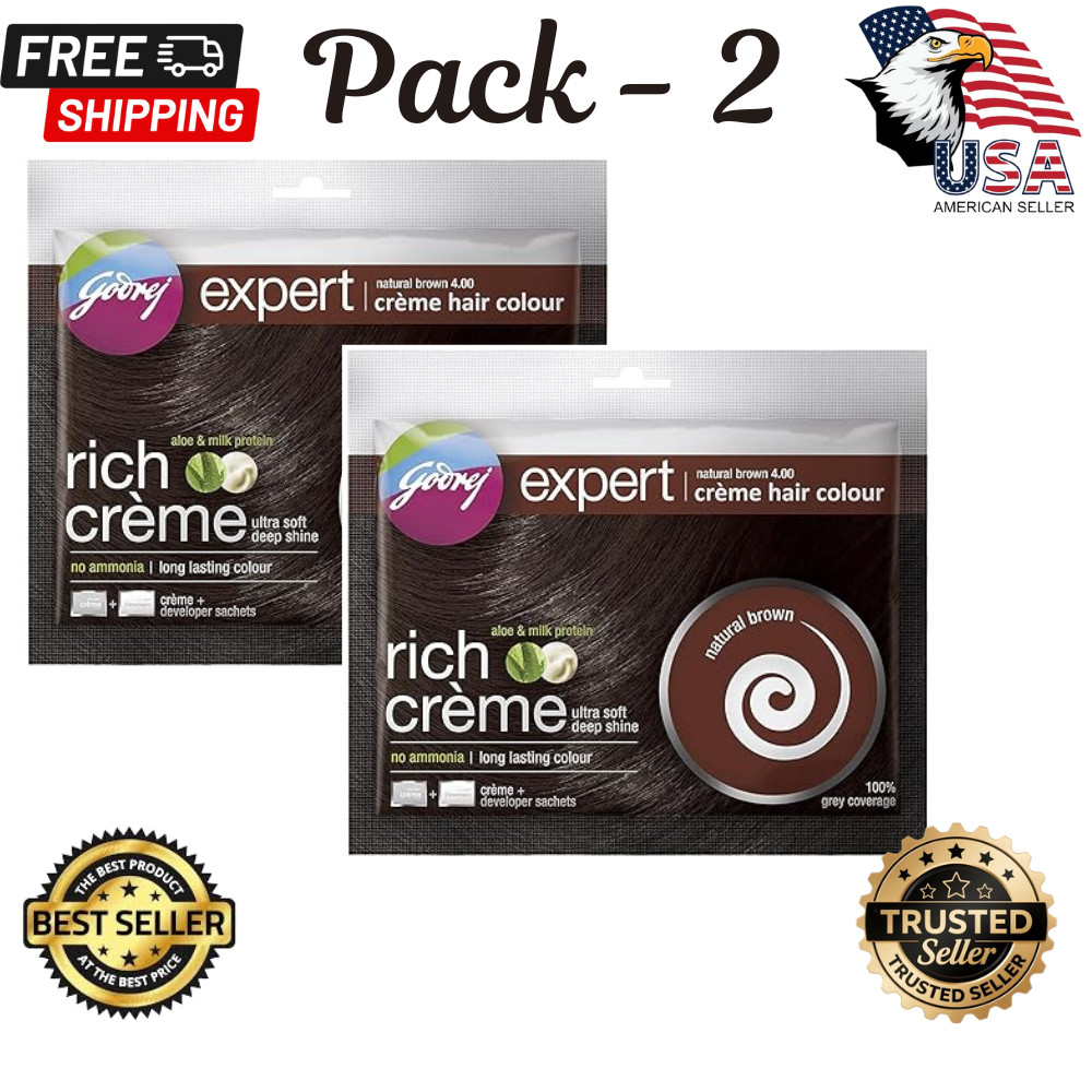 Pack-2 GODREJ EXPERT RICH CREME-Natural Brown No ammonia lon
