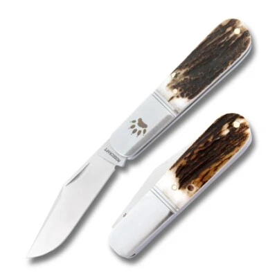 ROSECRAFT KNIVES GENUINE STAG OTTER CREEK SINGLE BLADE BARLOW KNIFE RCT020STG