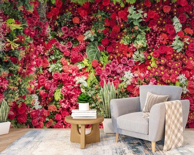 3D Floral Rose Morning Glory Self-adhesive Removeable Wallpaper Wall Mural1 2547