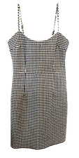 Urban Outfitters Black/White Gingham Stretch Strappy Mini Dress - Medium