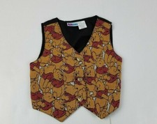 Vintage Winnie The Pooh Tapestry Vest Button Down Heart Buttons Size 4/5 90s