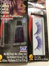 Purple Makeup Set Glitter Gel Glitter Hologram Lashes