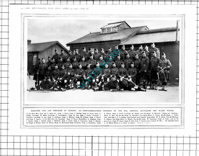 8th Batt The Black Watch Boslem Dabbs Garvie Sempill Moir WW1 - 1915 Clipping