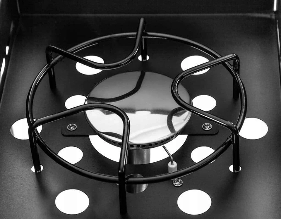 Deluxe 6+1 Gas Burner Grill BBQ Barbecue Side Burner Storage Garden Black - Image 2 of 4