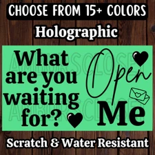 50 THANK YOU STICKERS 2.25" LABELS SEALS OPEN ME Thermal SCRATCH RESISTANT