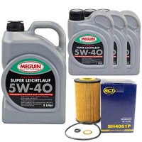 MotoröL Set SAE 5W-40 Vollsynth Meguin 8 Liter + ÖLfilter FüR Nissan Renault